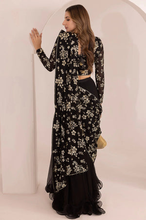 Jazmin BLACK Saree Chiffon - 11369