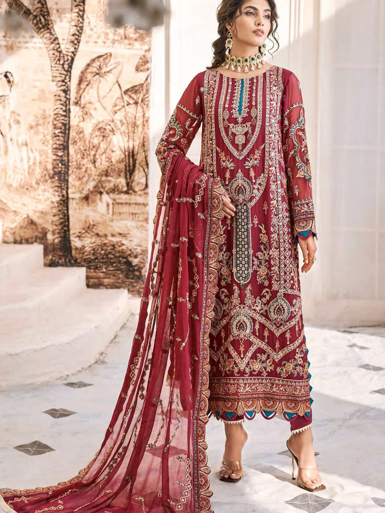 Emaan Adeel Eshaal Embroidered Chiffon 3 pc - 09086