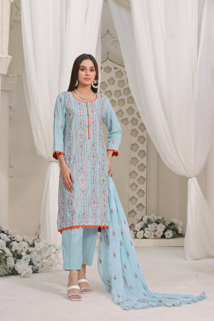 Fatima Noor Winter Collection Embroidered Cotton 3 pc - 09603