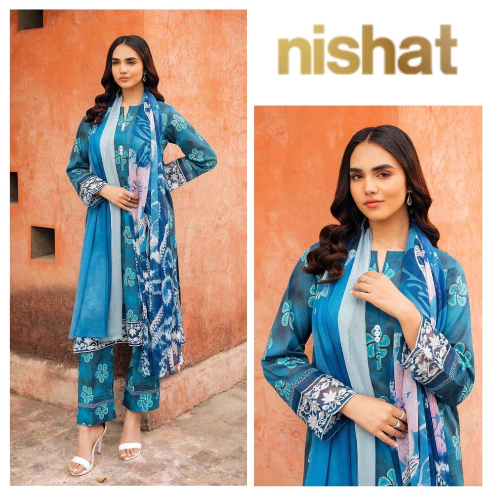 Nishat Linen - 3 PC Printed Lawn Dress - 10446