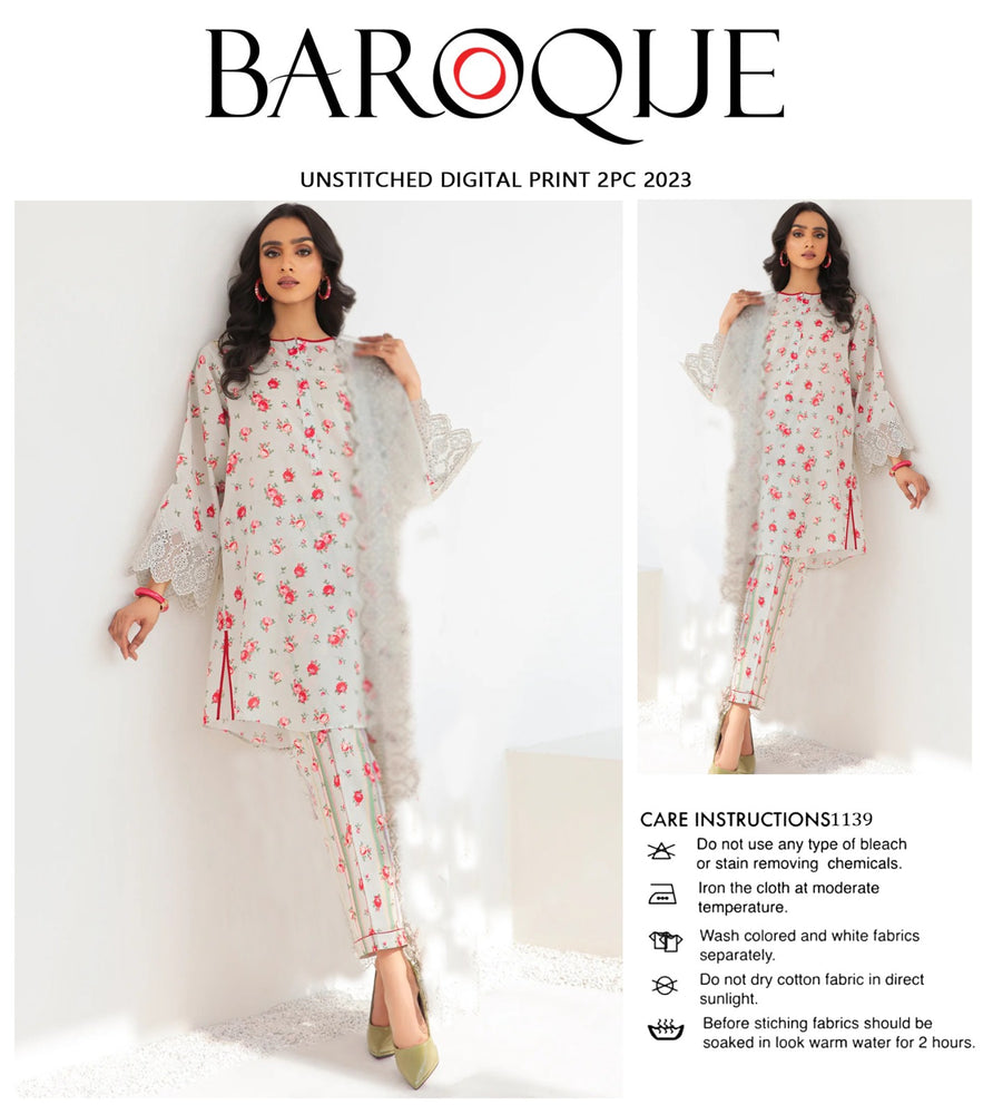 Baroque Digital Printed Co Ord Lawn 2 pc - 08823