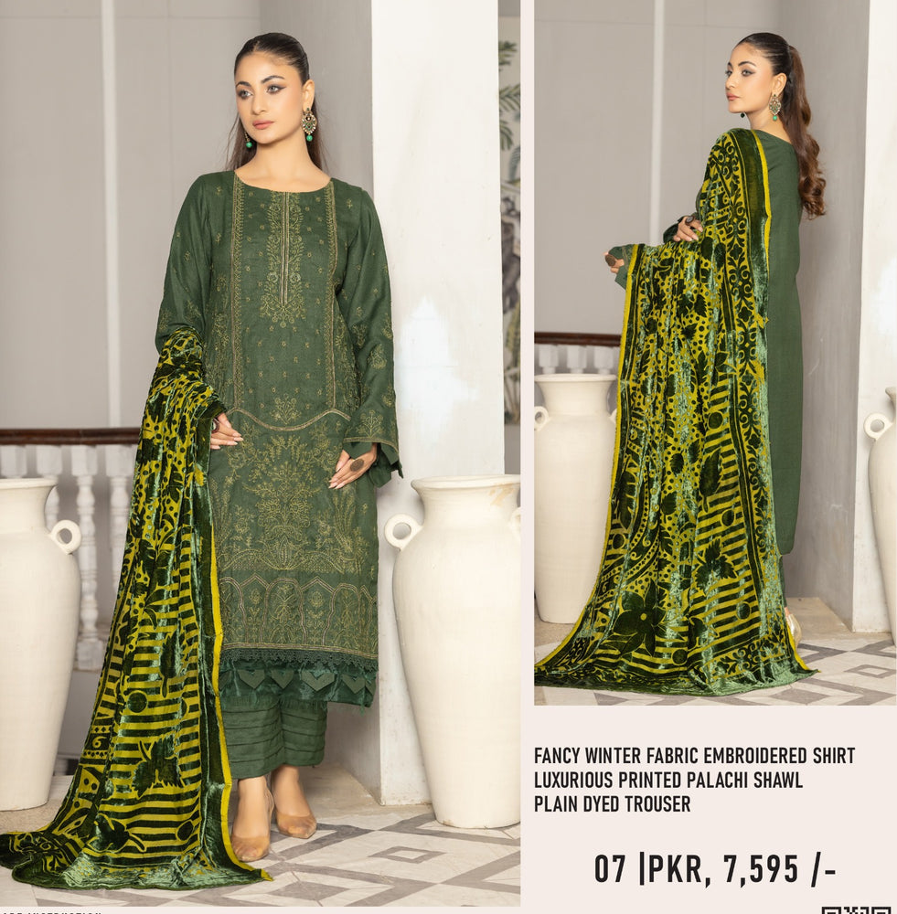 Original Fatima Noor Winter Pallachi 3 Piece FREE DELIVERY - 20241