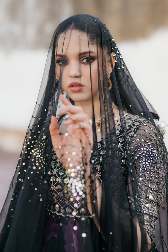 Iznik Chiffon Embroidered & Digital Print Maxi - J0485