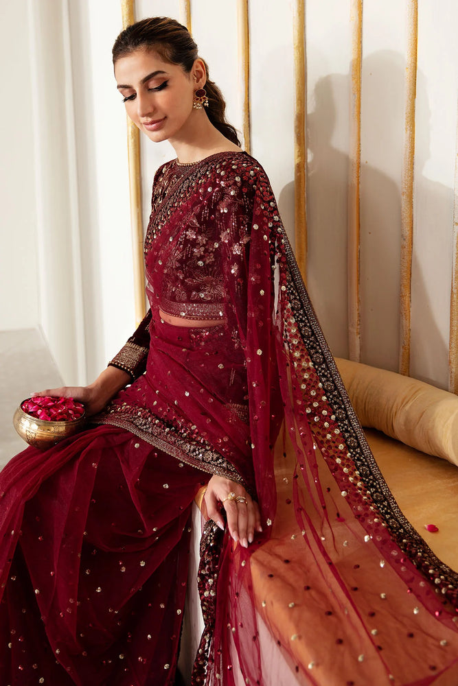 Jazmin MAROON Net Saree - 11508