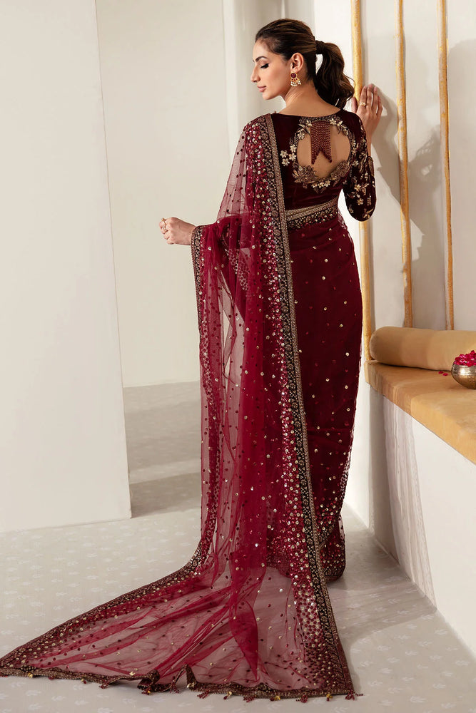 Jazmin MAROON Net Saree - 11508