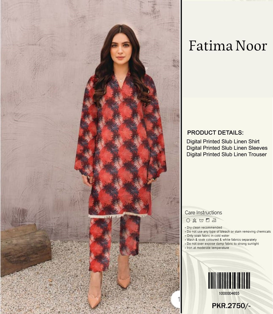 Original Fatima Noor Factory Leftover Co Ord Slub Linen 2 pc - 09323