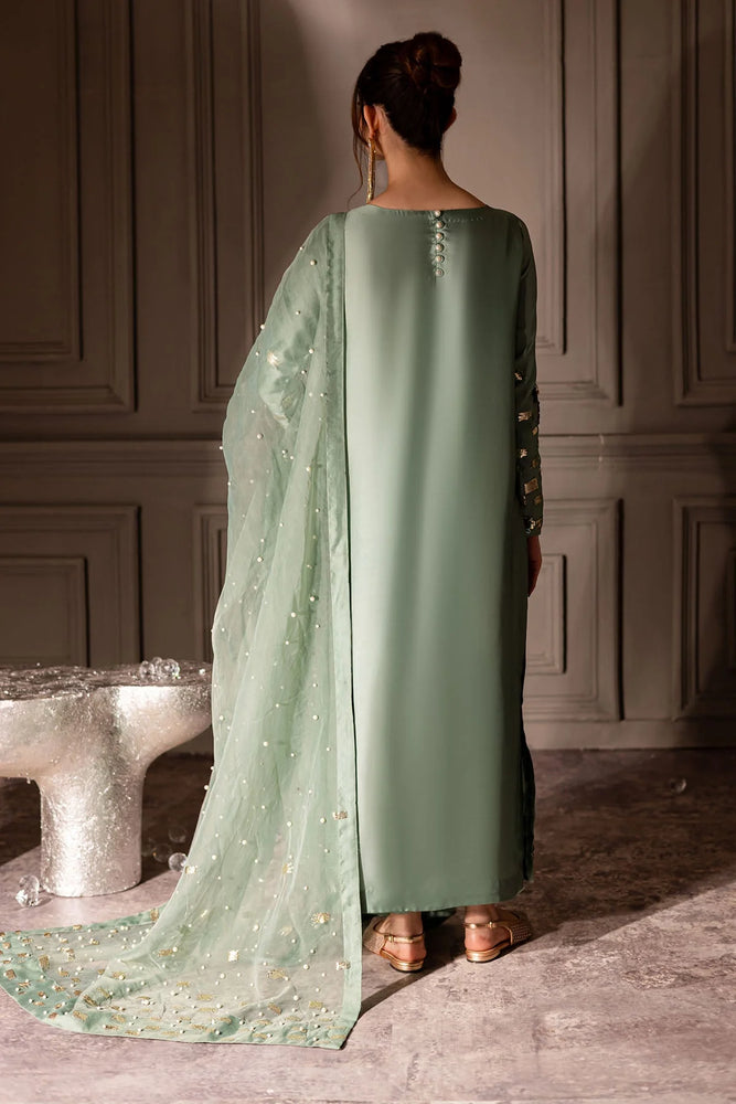 Nureh Rawsilk Hande Embellished & Embroidered 3 Piece Dress - J0194