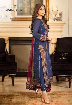 Asim Jofa Jhilmil Collection Chiffon 3 pc - 09873