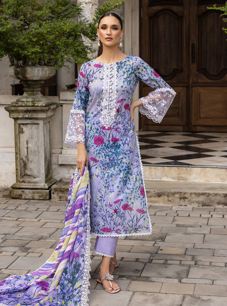 Zainab Chottani Tahra FROSTY-ORCHID Swiss Lawn 3 pc - 09173