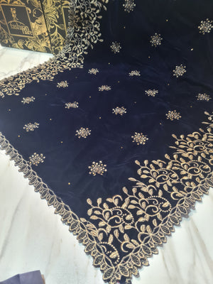 Luxury Cutwork  Shawls Micro 9000 Velvet - 20196