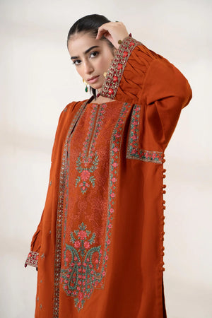 MariaB Luxury Pret Orange Cotton 3 pc - 09720