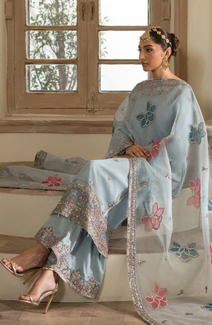 Suave Raw Silk Embroidery Dress 3 Piece - 20324