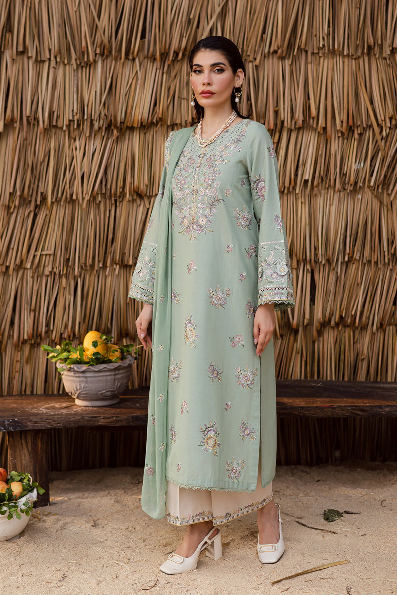 Batik Lawn Embroidered 3 Piece Dress - J2415 – Fashion Flare