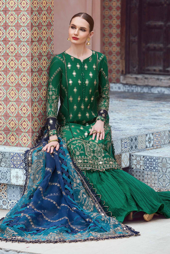 MariaB - Sateen Embroidered Lawn 3 pc - 10076