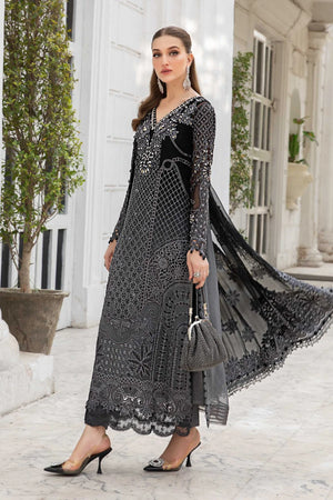 Maria.B  Embroidered Chiffon Net Dress 4 Piece -20327