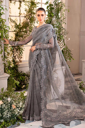 Maria B Mbroidered Organza Formal Saree - 20789