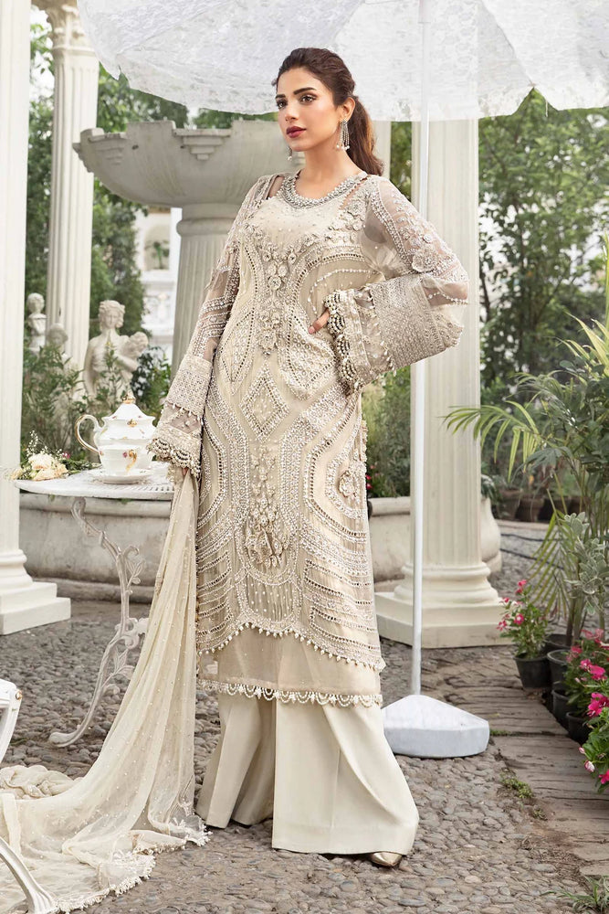 MariaB IVORY Chiffon 3 Piece - 11529