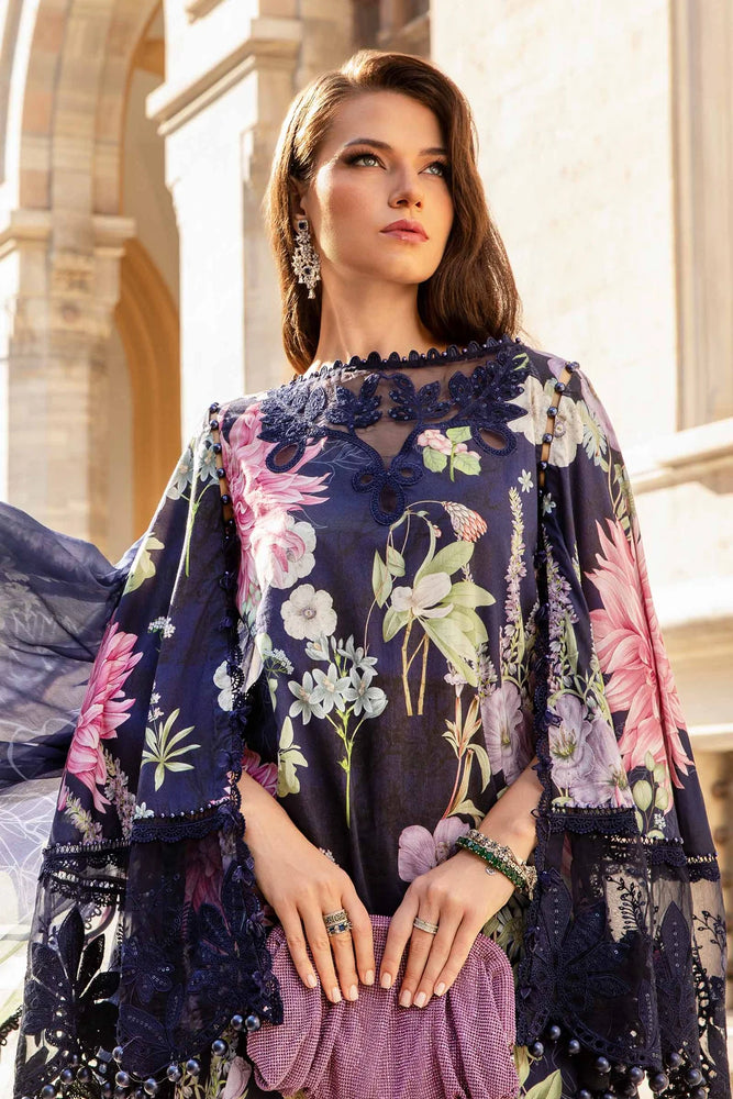 Maria b Lawn Embroidered & Printed 3 Piece Dress - 0445