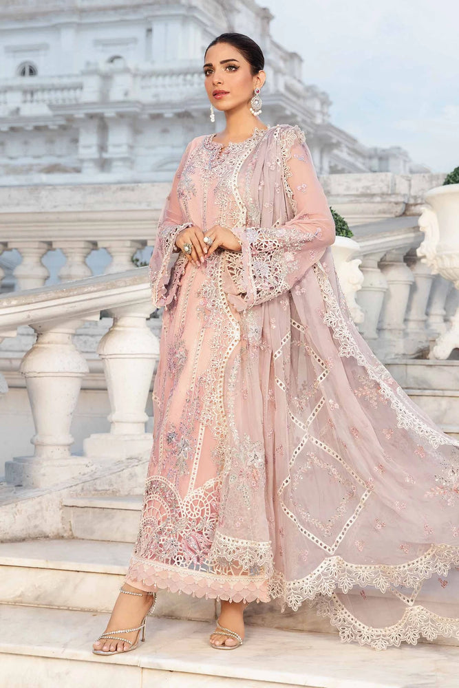 Maria B MBROIDERED Luxury Wedding Formal Chiffon 3 Piece Dress -0472 Fashion Flare Maria B MBROIDERED Luxury Wedding Formal Chiffon 3 Piece Dress -0472 Fashion Flare