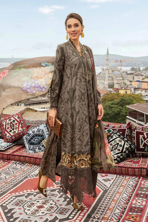 MariaB. MPrint Embroidered 3 Piece Lawn Dress - Stitched - 20334