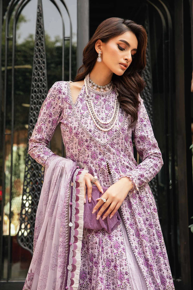 Maria B Linen Digital Print & Embroidered 3 Piece Dress - 20526