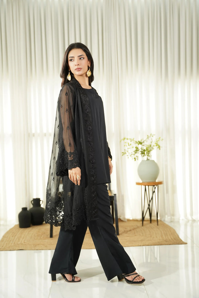 Original Factory Leftover Dhaga Chiffon Liana Embrodiered 2 Piece Dress-  STITCHED J0342