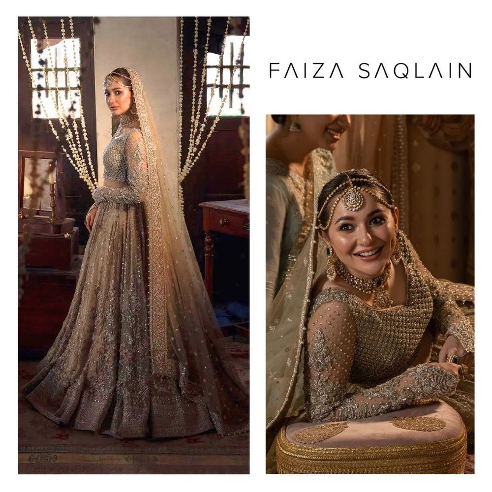 Faiza Saqlain MAH Bridal Handmade 3 Piece Net Maxi -  20275