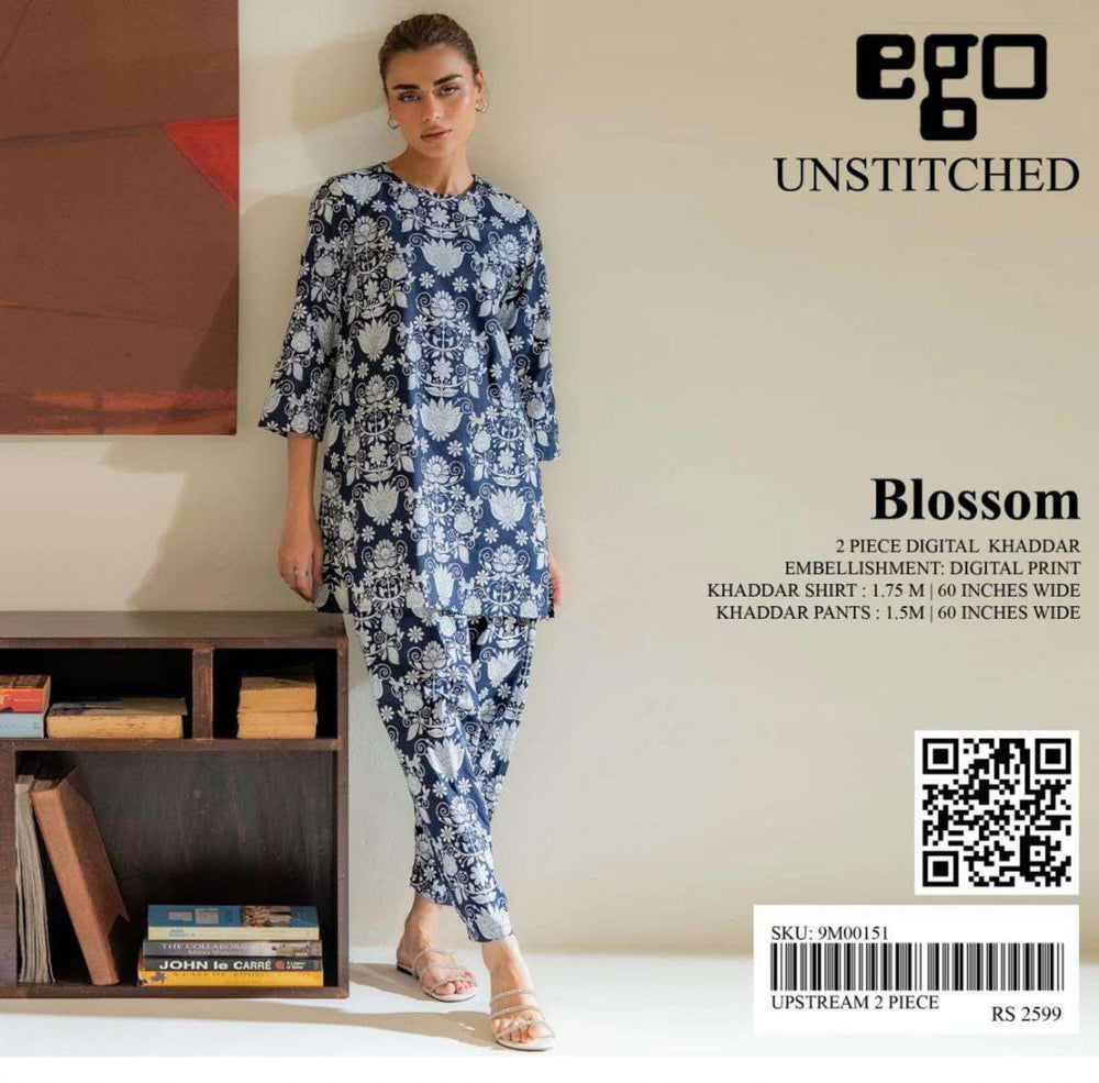 Ego Khaddar Digital Print 2 Piece Dress - J0436