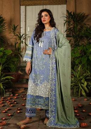 Elaf - Embroidered Pure Lawn 3 pc - 10091