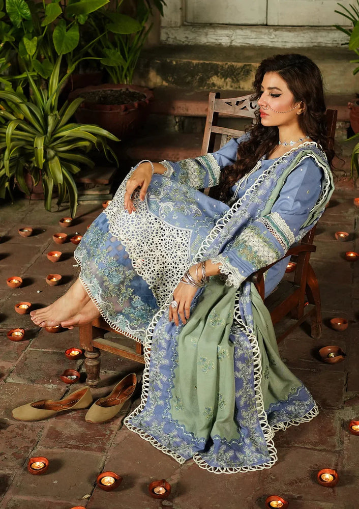 Elaf - Embroidered Pure Lawn 3 pc - 10091