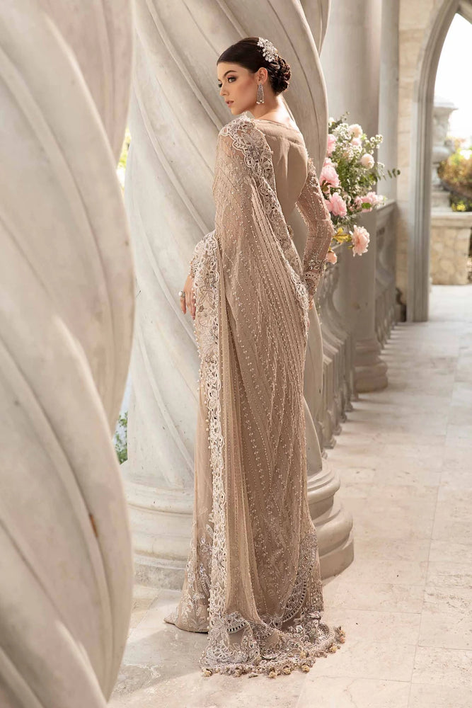 Maria.B SKIN BEIGE Chiffon Saree - 11101