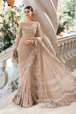 Maria.B SKIN BEIGE Chiffon Saree - 11101