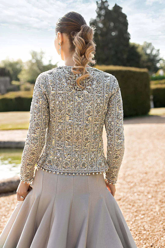 MariaB Silk Digital Print & Chiffon Embroidered Maxi - J1083