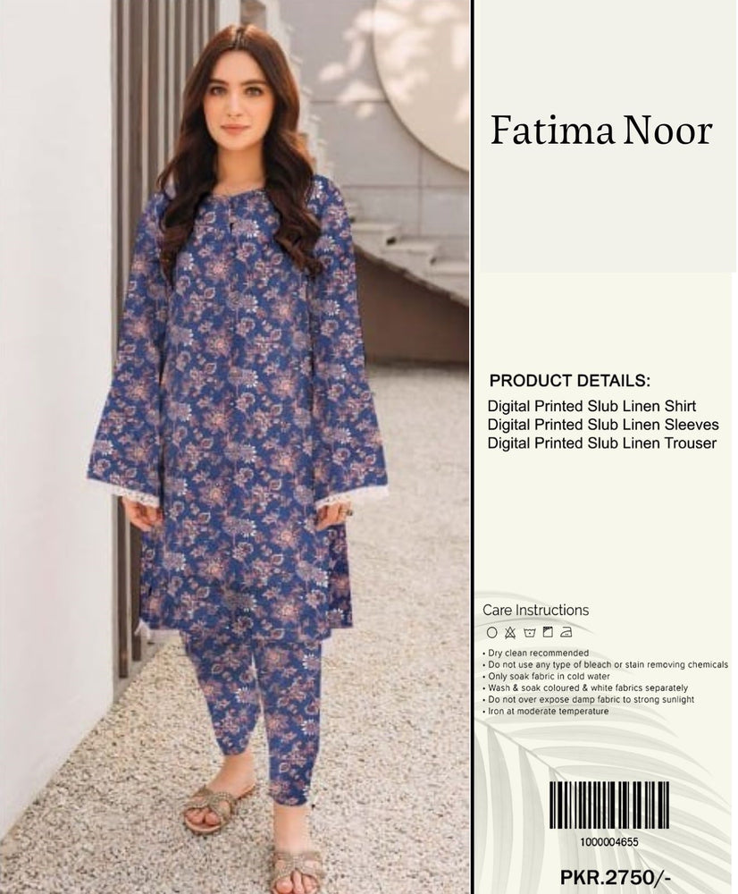 Original Fatima Noor Factory Leftover Co Ord Slub Linen 2 pc - 09315