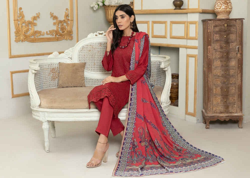 Fatima Noor Winter Collection Chikankari Viscos 3 pc - 09340