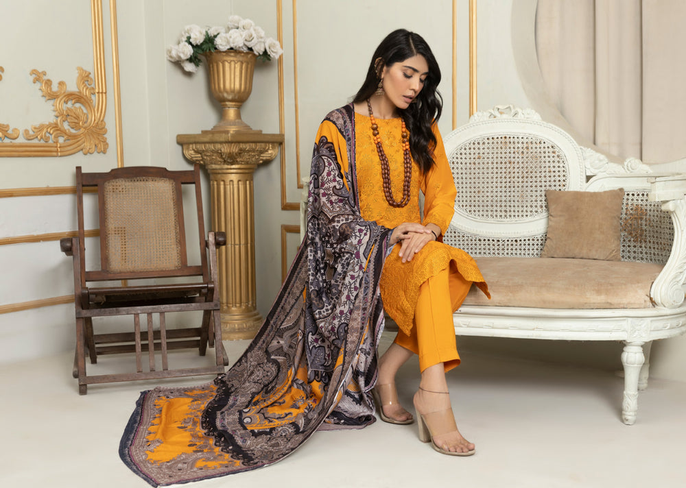 Fatima Noor Winter Collection Chikankari Viscos 3 pc - 09344