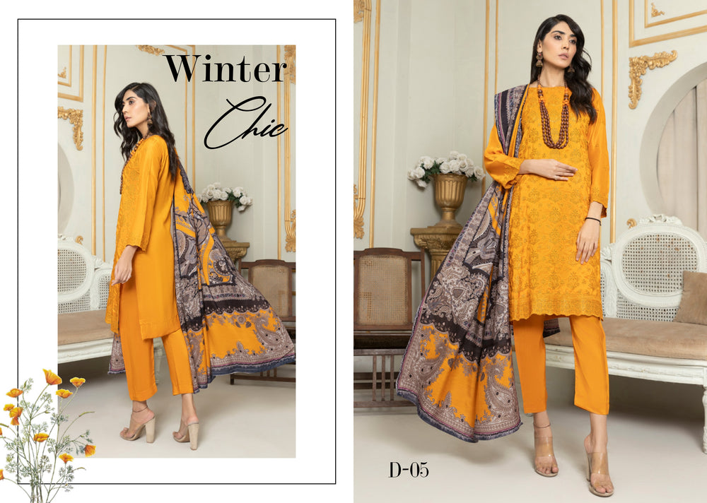 Fatima Noor Winter Collection Chikankari Viscos 3 pc - 09344