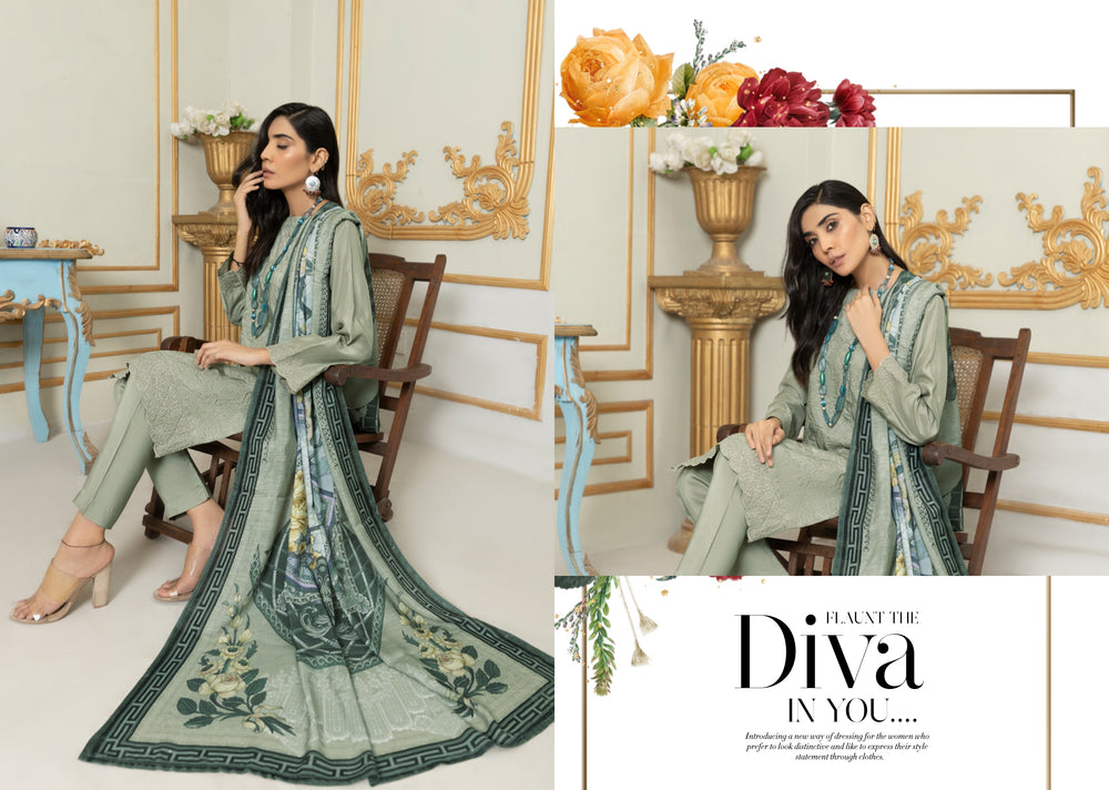 Fatima Noor Winter Collection Chikankari Viscos 3 pc - 09348