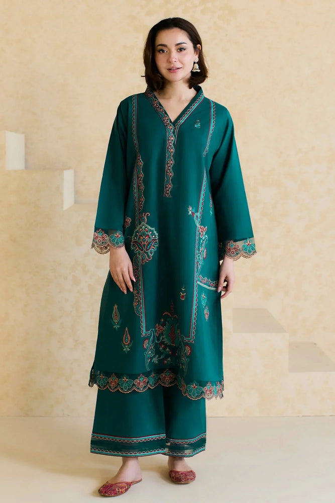 Hania Amir Dhanak Embrodiered Winter 2 Piece Dress - J1070