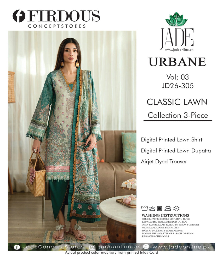 Jade by Firdous Lawn Digital Print 3 Piece Dress - J3005 – Fashion Flare