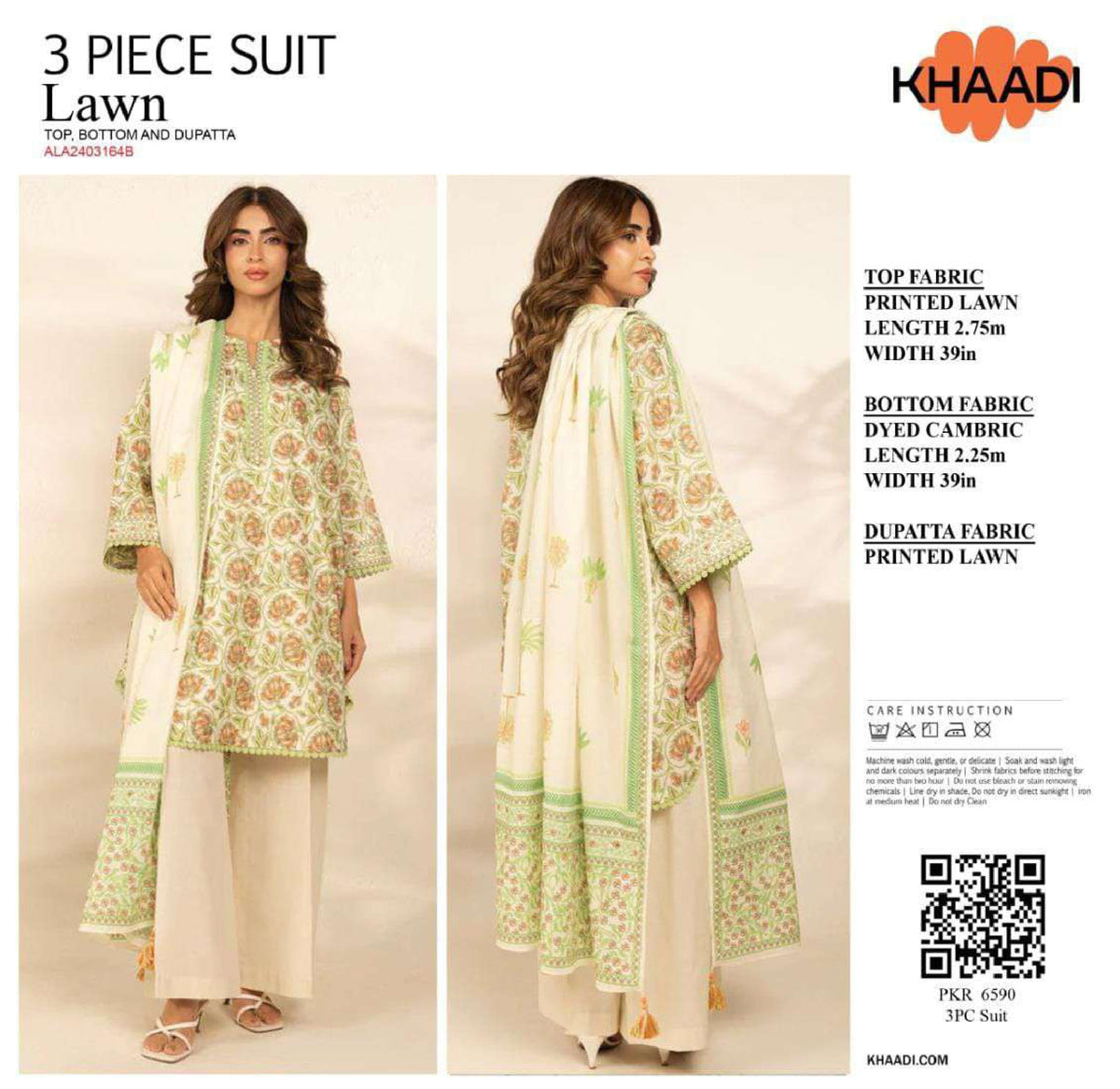 J1950 Khaadi Lawn Digital Print 3 Piece Dress - J1950 – Fashion Flare