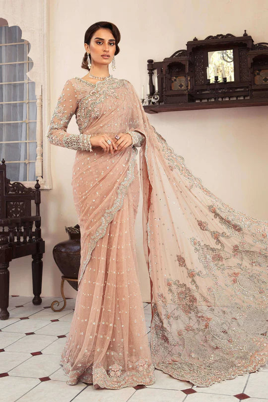 Maria B. Couture Powder Pink Saree - 11019