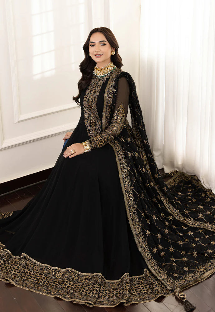 Asim Jofa MEERUB BLACK Chiffon 3 Piece - 11441