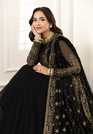 Asim Jofa MEERUB BLACK Chiffon 3 Piece - 11441