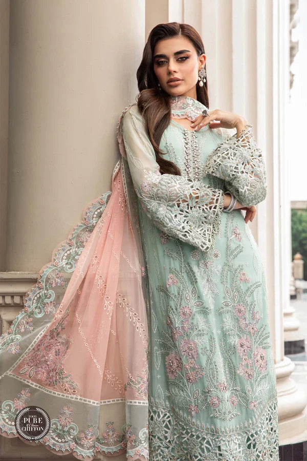 MariaB MINT GREEN Chiffon Stitched - 3 Piece Dress - 20963