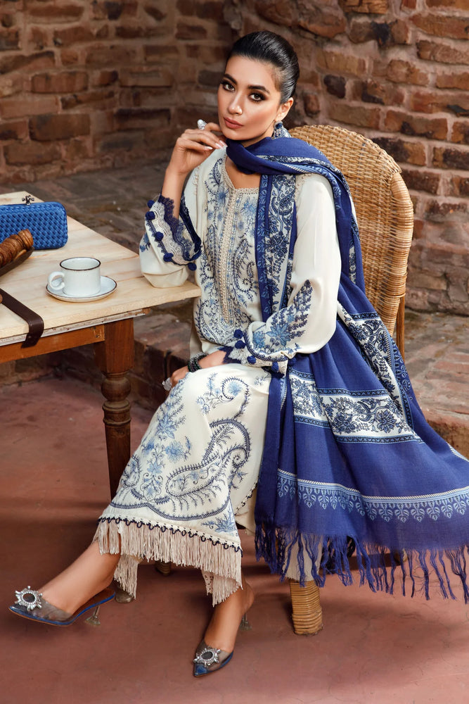 Maria b Dhanak Winter Embroidered 3 Piece Dress with Maria b Digital Print Dupatta - 20542