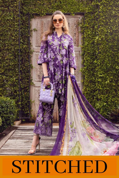 MariaB MPrint Stitched Lawn 3 Piece - 11106