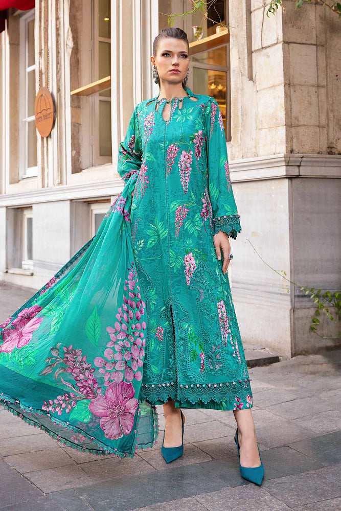 Maria b Lawn Embroidered & Printed 3 Piece Dress - 0447