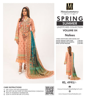 Original Mausammery Digital Printed Lawn 3 Piece - 10894