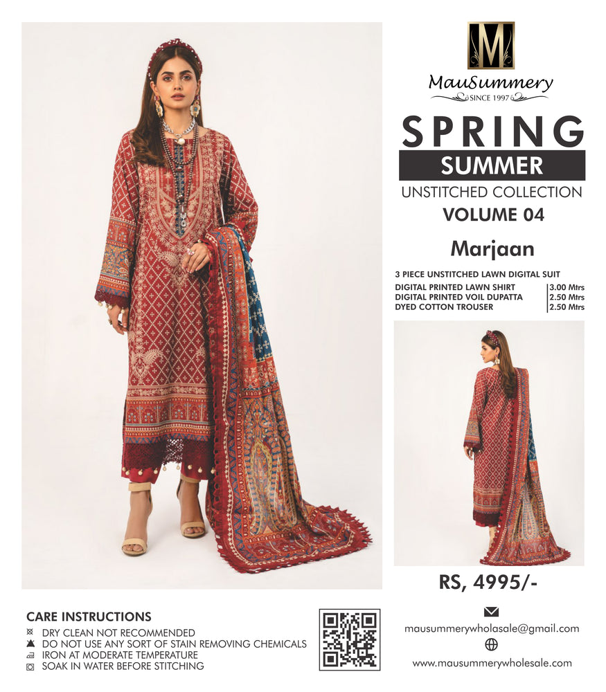 Original Mausammery Digital Printed Lawn 3 Piece - 10895